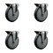Service Caster 6'' Thermo Rubber Wheel Swivel Bolt Hole Caster Set with Posi Lock Brakes, 4PK SCC-BH20S614-TPRB-PLB-4 - alternate 1